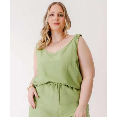 Imagem de Blusa Plus Size Feminina Textura Marisa Verde-00030, Verde, G4