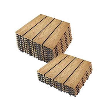 Imagem de Azulejos de deck interligados, azulejos de piso de pátio composto WPC com sistema de clique função de drenagem para varanda piscina varanda quintal área de jogo terraço uso em todos os climas C3 12