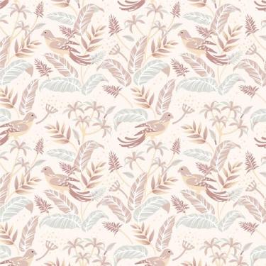 Imagem de Vinjiasin Papel de parede tropical de pássaros e folhas, papel de contato em tom neutro Boho para quarto e sala de estar, papel de parede removível à prova d'água 45 x 500 cm