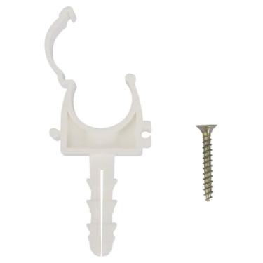 Imagem de Braçadeira de tubo em forma de U Suporte de suporte de braçadeira de tubo de água de plástico com parafusos para fixação de tubo de cabo de água no chão da parede 20mm 25mm 32mm (25mm + parafuso