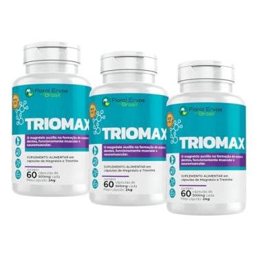 Imagem de KIT C/3 Un. Suplemento Alimentar 3x Magnésios 60 Cáps. Floral Ervas do Brasil