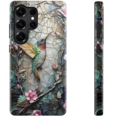 Imagem de DEENAKIN Capa fofa para Samsung Galaxy S23 Ultra - Compatível com carregamento sem fio - Silicone macio de camada dupla + capa rígida - Design elegante de flores silvestres - Capa de telefone chique