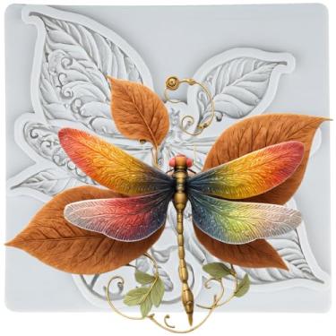 Imagem de MYPRACS Molde de silicone para fondant de libélula para decoração de bolo de açúcar, topo de cupcake, pasta de goma de chocolate, argila de polímero