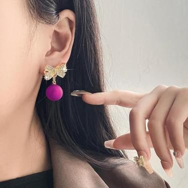 Imagem de Brincos de pérola com laço para mulheres, pingente de noiva, casamento, argola, presente de dia dos namorados, presentes de amizade