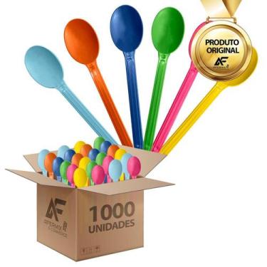 Imagem de Kit Colher Descartável Sortida Bolo De Pote Açaí Sorvete 1000un - Afer