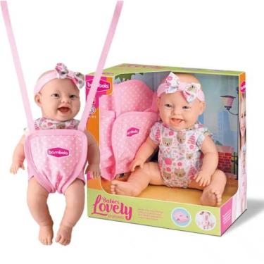 Imagem de Boneca Bebê Lovely Passeio Bambola Brinquedo Infantil C/Canguru