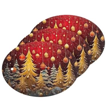 Imagem de Wassud Decorações de Natal em árvores e arbustos, esponja de polpa de madeira para pratos, pacote com 3 esponjas de cozinha para limpeza, esfregão para panelas antiaderentes pia banheiro, suprimentos