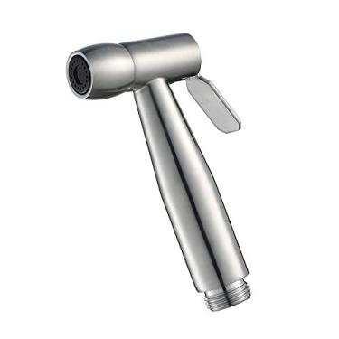 Imagem de uhyOHF Cabeça de pulverizador de bidê portátil de aço inoxidável escovado portátil bidê de banheiro chuveiro torneira de bidê para limpeza de vaso sanitário, higiene pessoal, limpeza de piso, A (B