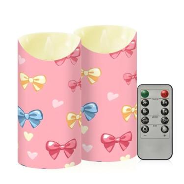 Imagem de Wassud Velas de arco bonito sem chama com controle remoto, velas realistas cintilantes com temporizador, velas decorativas para Natal, casamento, festa, decoração de casa média