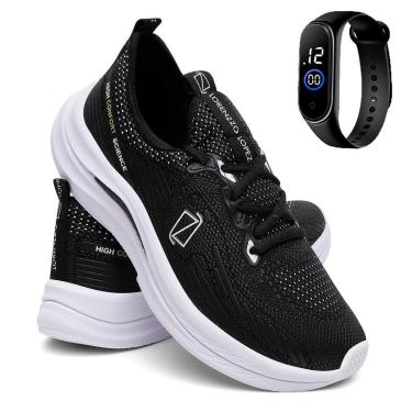 Imagem de Kit Tênis Masculino Para Corrida e Academia Super Leve e Macio com Relógio-Masculino