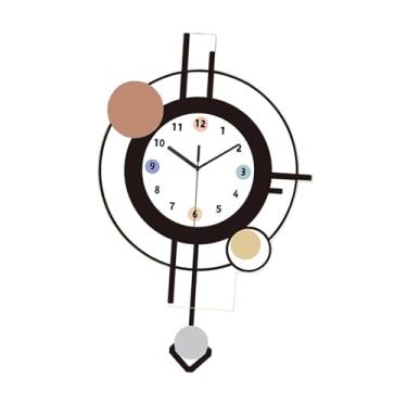 Imagem de Fenteer Relógio de parede em acrílico, relógio oscilante, decoração de luxo silenciosa para casa, decoração de parede para bar, café e sala de estar, 23.3 Cm X 36.7 Cm