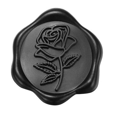 Imagem de Yoption Adesivos de selo de cera rosa, 50 peças de adesivos autoadesivos pretos para convites de casamento, embrulho de presente, artesanato