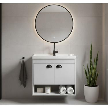 Imagem de Gabinete Armário para Banheiro 60cm MDF com Cuba - Crotone Lineo