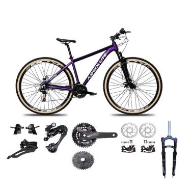 Imagem de Bicicleta Aro 29 Absolute Nero 5 Kit 2x9 Gta Sunrun K7 Freio A Disco Garfo Com Trava Mtb Roxo Tam: 15