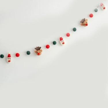 Imagem de Guirlanda de Natal, decorações de feltro reutilizáveis para pendurar enfeites de Natal para bricolage (estilo 2)