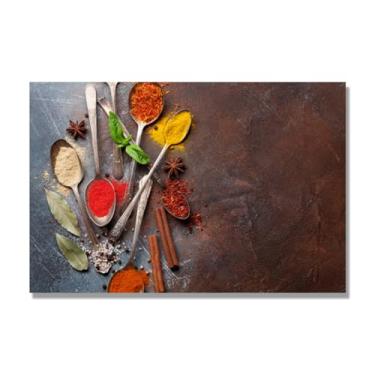 Imagem de NHLDZYH Tela decorativa cozinha, arte vintage especiarias coloridas, arte de parede quadros para sala de estar quarto cozinha. B59. 60 x 90 cm Apenas tela