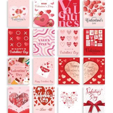 Imagem de Colarr 16 peças de arte de parede de dia dos namorados, pôsteres de coração de amor rosa decorativos para decoração de galeria, 20 x 25 cm, sem moldura