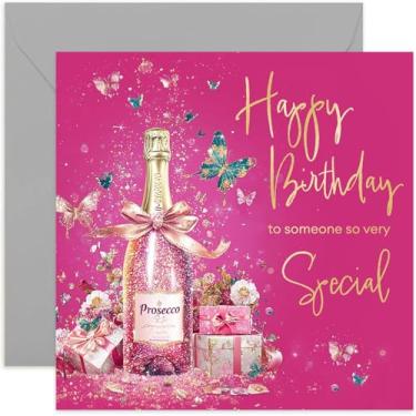 Imagem de Fabulous Prosecco Cartão de feliz aniversário para ela - Cartão de aniversário de 18º 21º 30º aniversário para amigos especiais - Cartões de aniversário femininos elegantes - Presente para mulheres -