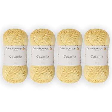 Imagem de 4 novelos/pacote Schachenmayr (SMC) Catania Originals Yarn, cada bola 50 g (125 m), 100% algodão mercerizado para fio de tricô e crochê, peso esportivo, 403 - baunilha