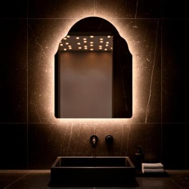 Imagem de Espelho Orgânico de Parede com Led Marrocos 44x64 Espelho Decorativo Para Sala Quarto Banheiro (Led Frio)