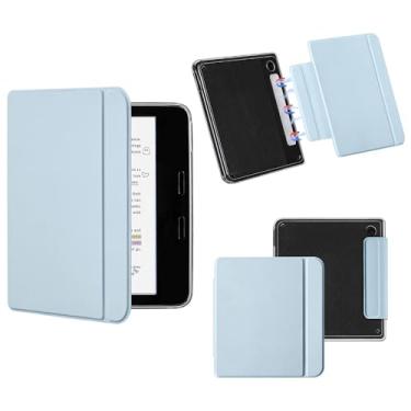 Imagem de Vane Oak Capa magnética destacável para 17.8 cm Kobo Libra Color (2024)/Kobo Libra 2 (2021), capa fina de couro PU e capa traseira de TPU ultra transparente com despertar/hibernar automaticamente