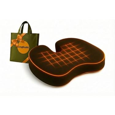 Imagem de Almofada de assento de espuma viscoelástica com bolsa de transporte e gel refrescante para cadeira de escritório, cadeira de rodas, viagem, assento de carro, mesa de jogos para alívio de cóccix