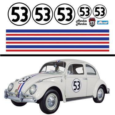 Imagem de Jogo De Faixas Adesivos Fusca Herbie 53 E New Beetle Preto