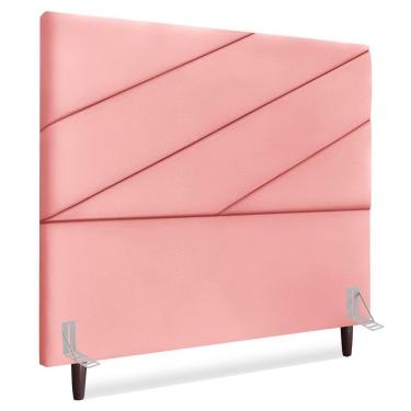 Imagem de Cabeceira Casal 140 Cm Com Frame Cristal Suede Rosa Artte Rosa