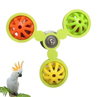 Imagem de Brinquedos para pássaros - bola de sino giratória para moinho de vento de papagaio - acessórios de gaiola de brinquedos sensoriais para donos de animais de estimação, conure, entretenimento, calopsita