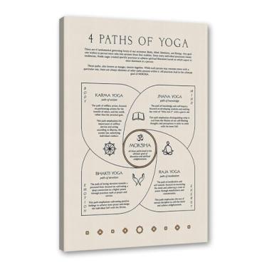 Imagem de Impressão em tela de ioga Membros do pôster de ioga poses de ioga impressão sol e lua saudação fitness zen chakra afirmações espiritual decoração de arte de parede (SKU9,12 x 45,7 cm = (30 x 45 cm