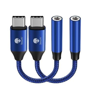 Imagem de Stouchi Adaptador USB C para fêmea de 3,5 mm, cabo conector de áudio tipo C para fone de ouvido Hi-Fi Dongle para Pixel 9/8/7 6a, Samsung Galaxy S22 S21 Ultra Z Flip Note20, iPad Pro 2022 - Azul 2