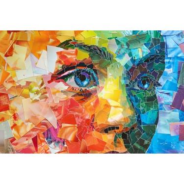 Imagem de Edreded Quebra-Cabeças Para Adultos, 1000 Peças, Vitral, Mosaico Colorido, Impossível, Difícil, Desafiador, Quebra-Cabeça Perfeito Jogos Em Família, Noite De Viagem, Brinquedos, Presentes Engraçados