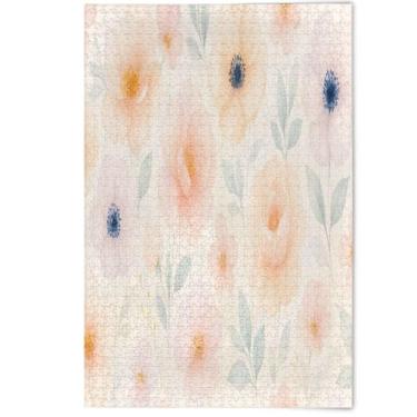 Imagem de Quebra-cabeça de 500 peças com flores em aquarela cores pastel, presentes de elefantes brancos, paisagem, paisagem, arte animal, 500 peças, 52 x 37,8 cm