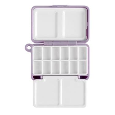 Imagem de Paleta de Acuarela Portátil Plegable Bandeja Almacenamiento Pintura Colapsable 12 Compartimentos Estuche Ligero PP para Artistas Estudiantes Principiantes Pintores Profesionales Esboços Viaje Organiza