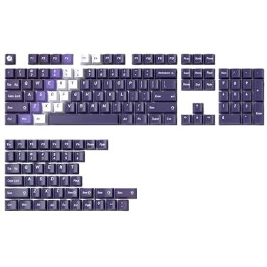 Imagem de dagaladoo Teclas roxas gelatinosas, lindas teclas transparentes PBT/PC, teclas personalizadas transparentes 60% 75% 100%, 150 teclas tingidas por sublimação, teclas de teclado Cherry Profile para
