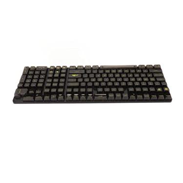 Imagem de KIMISS Conjunto de Teclas 132 Teclas de Alta Transparência PC CBSA Fosca e Ergonômica Personalizada para Teclado Mecânico Compatível Com Layouts 61/62/64/68/84/87/104/108 (Letras amarelas