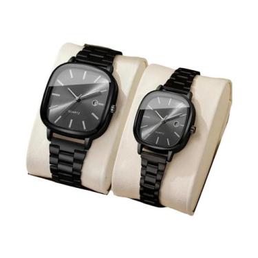Imagem de Relógios De Pulso De Quartzo Para Casal Com Mostrador Quadrado, Relógi