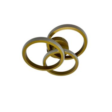 Imagem de Plafon Moderno Aros Dourado 25cm Led 27W 3 em 1 Bivolt 16212-PL