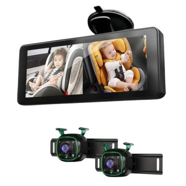 Imagem de Tangxi Câmera para Carro de bebê, Tela Dividida HD de 6,86 "com Câmera Dupla 1080P No Banco Traseiro, Visão Noturna Infravermelha e Monitor de bebê para Carro Giratório Em 360 °