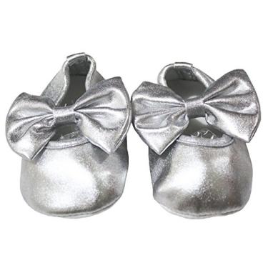 Imagem de Petitebella Sapatos de bebê de poliéster prateado para bebês unissex NB-18 meses, Prata, 9-18 Months Toddler