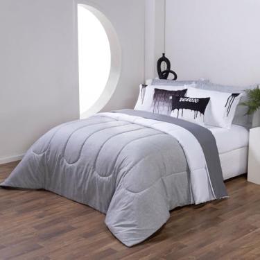 Imagem de kit edredom MACIO 7 peças SOLTEIRO, QUEEN E KING estampado (Cinza, Ki)
