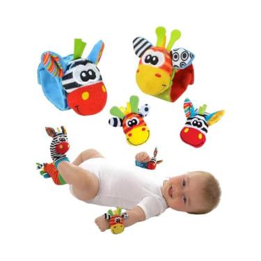 Imagem de Conjunto De 4 Meias Chocalho Para Bebês (0-12 Meses) - Brinquedos Sens