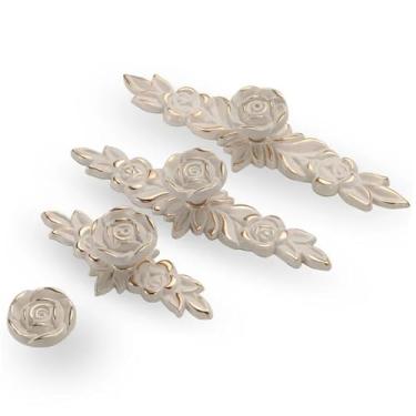 Imagem de Puxadores de armário de cozinha rosa branca puxadores de porta de armário puxadores de gaveta ferragens de móveis 1 peça (níquel)