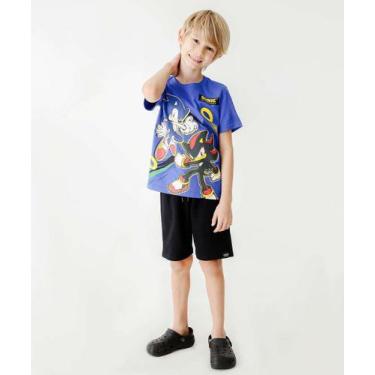 Imagem de Bermuda Infantil Moletinho MR Tam 4 a 10 Preto-78134, Preto, 4