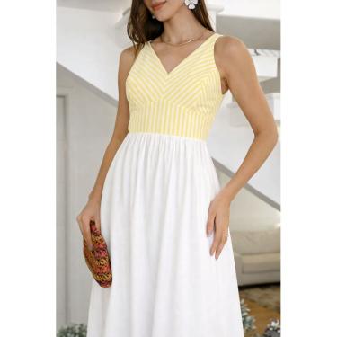 Imagem de Blusa Cropped Feminino Listrado com Alça Decote V Forrado