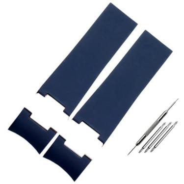 Imagem de SOMKB 22 x 20 mm DIVER and MARINE pulseira de relógio de borracha de silicone à prova d'água para ferramentas de pulseira Ulysse Nardin Man (Cor: Azul-A, Tamanho: 22 mm)