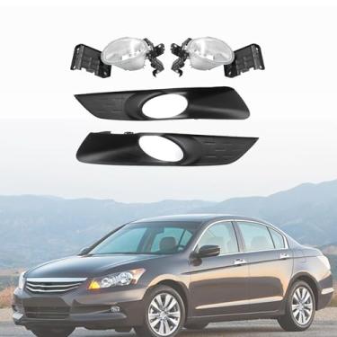 Imagem de GXARTS 4 peças de farol de neblina para para-choque dianteiro preto e capa compatíveis com Honda Accord Crosstour 3.5L 2010-2012