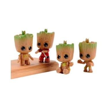Imagem de Figuras De Brinquedo Tiny Groot, Modelo De Homem Árvore Fofo, 4 Peças/