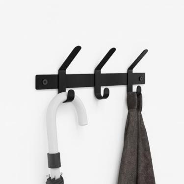 Imagem de Cabideiro Arara Mancebo De Parede Porta Roupas Pendurador Preto (Preto)