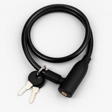 Imagem de Corrente Cadeado Cabo Para Bicicleta Moto Portão Preto 70 cm Com 2 Chaves Antifurto De Segurança